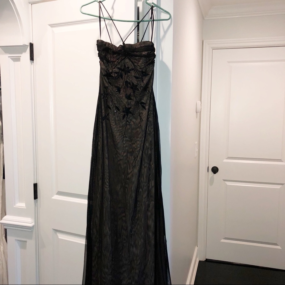 Beaded Bari Jay Floor Length Gown